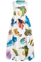 Stella Jean Stella Jean Printed Cotton Strapless Dress