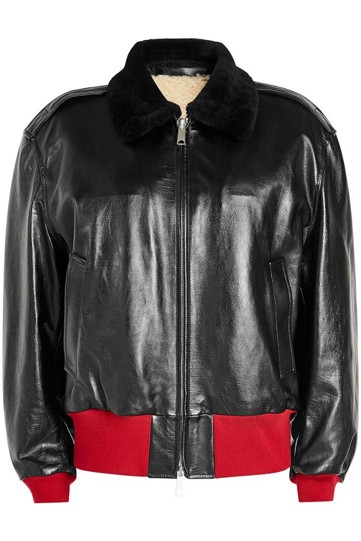Calvin Klein 205w39nyc Calvin Klein 205w39nyc Leather Jacket With Shearling Collar And Lining