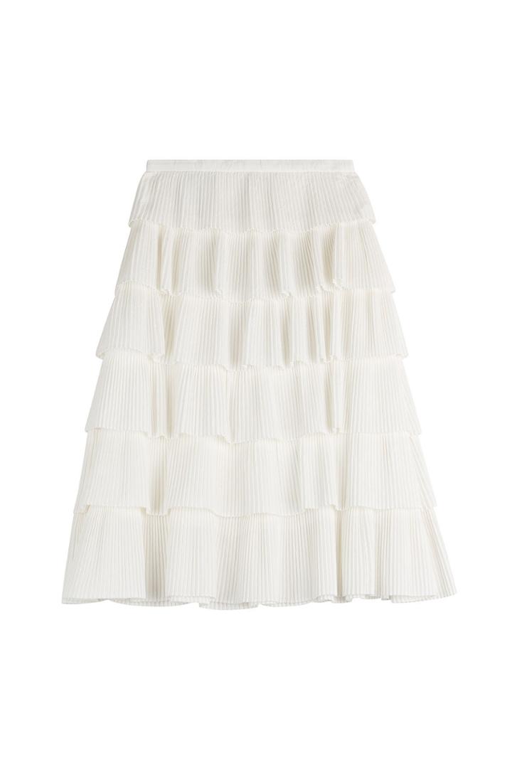 Rochas Rochas Tiered Cotton Jacquard Skirt