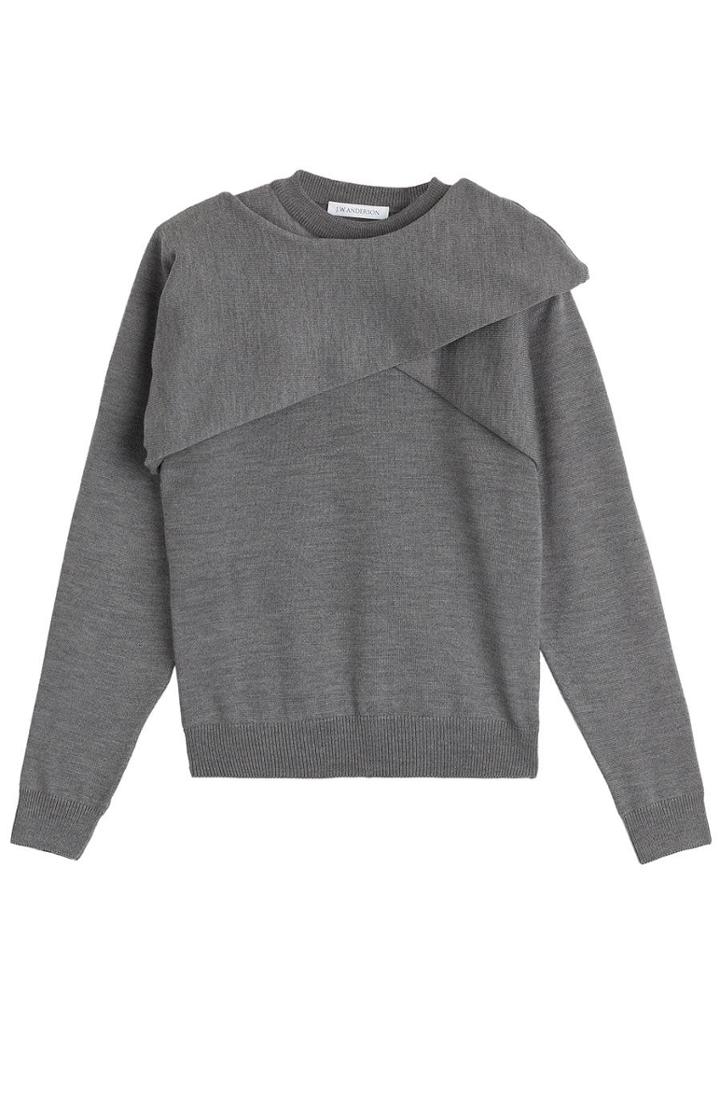 J.w. Anderson Merino Wool Draped Pullover