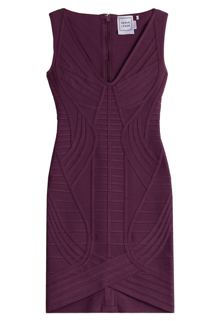 Hervé Léger Hervé Léger V-neck Bandage Dress - Red