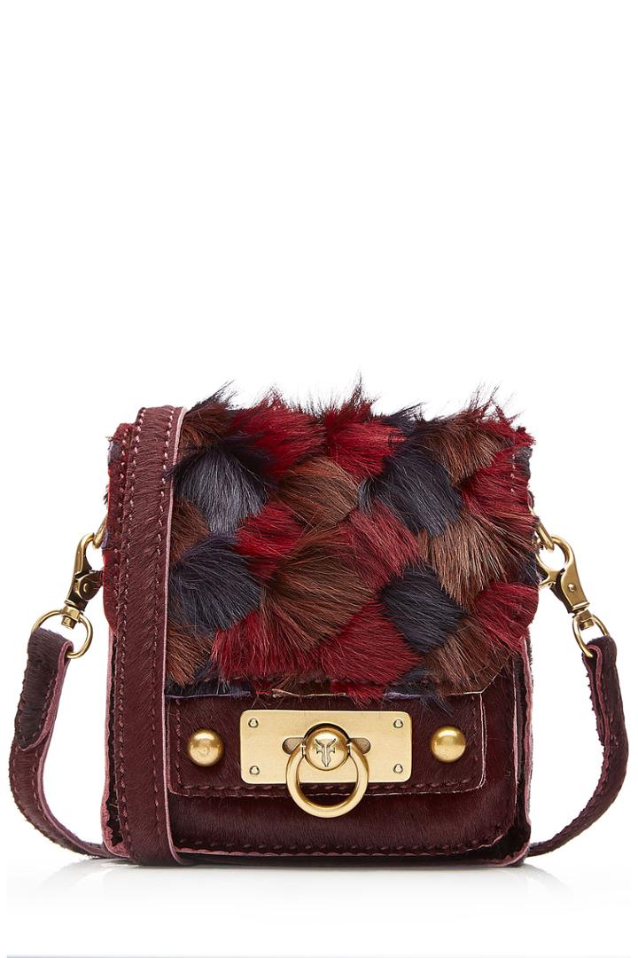Anna Sui Anna Sui Leather Shoulder Bag Bag With Fur - Red