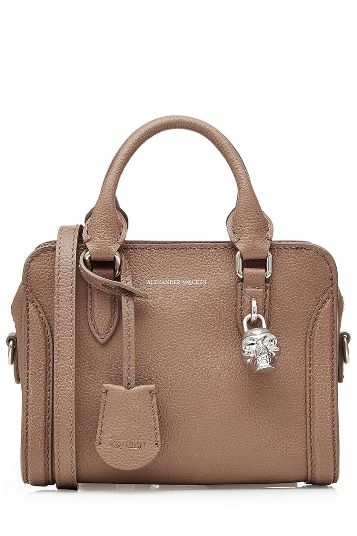 Alexander Mcqueen Alexander Mcqueen Mini Padlock Leather Shoulder Bag - Brown