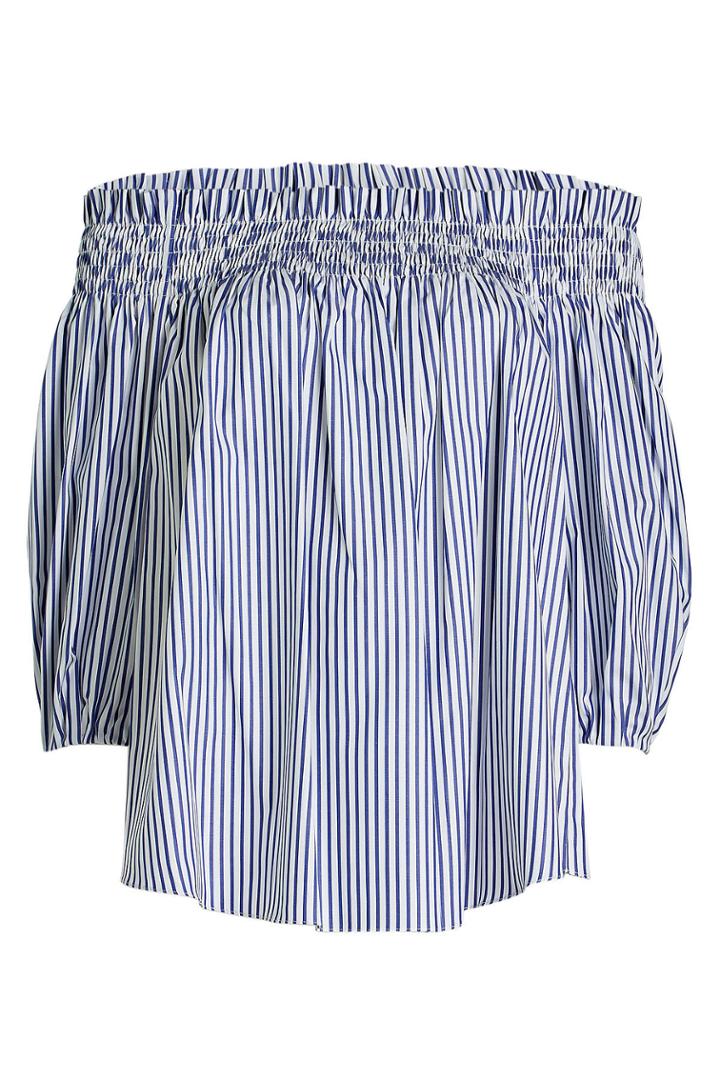 Caroline Constas Caroline Constas Striped Cotton Off-shoulder Top