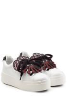 Kenzo Kenzo Patent Leather Platform Sneakers - White