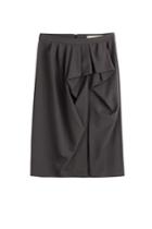 Michael Kors Collection Michael Kors Collection Draped Wool Skirt - Black