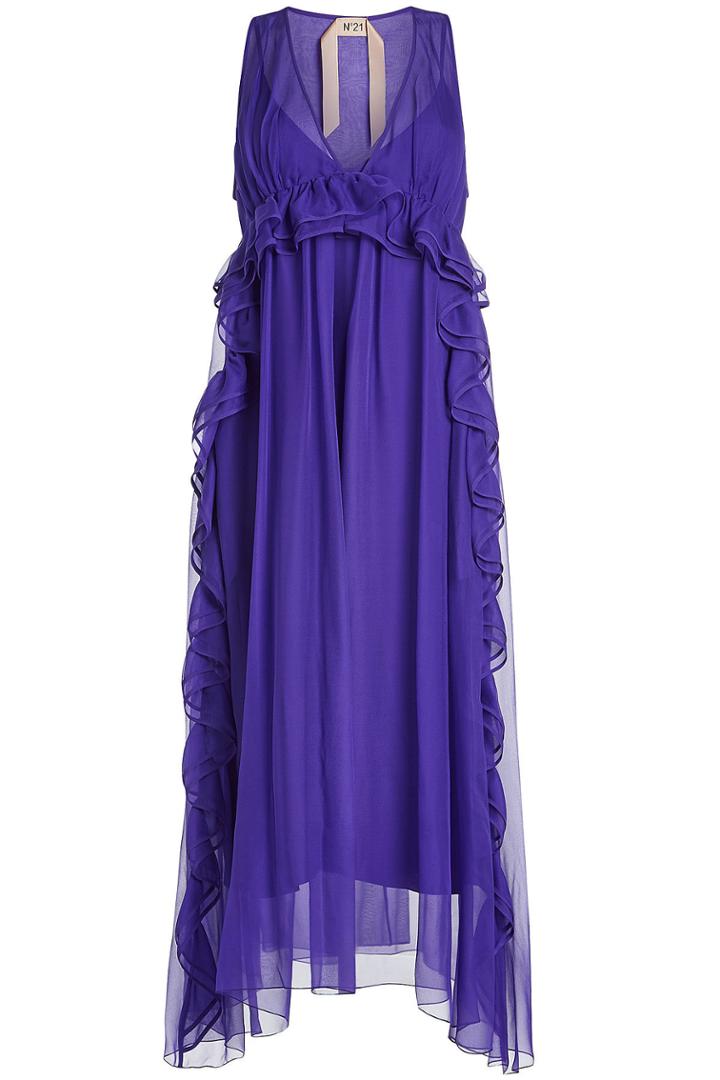 N 21 N&deg;21 Silk Dress With Tulle Overlay