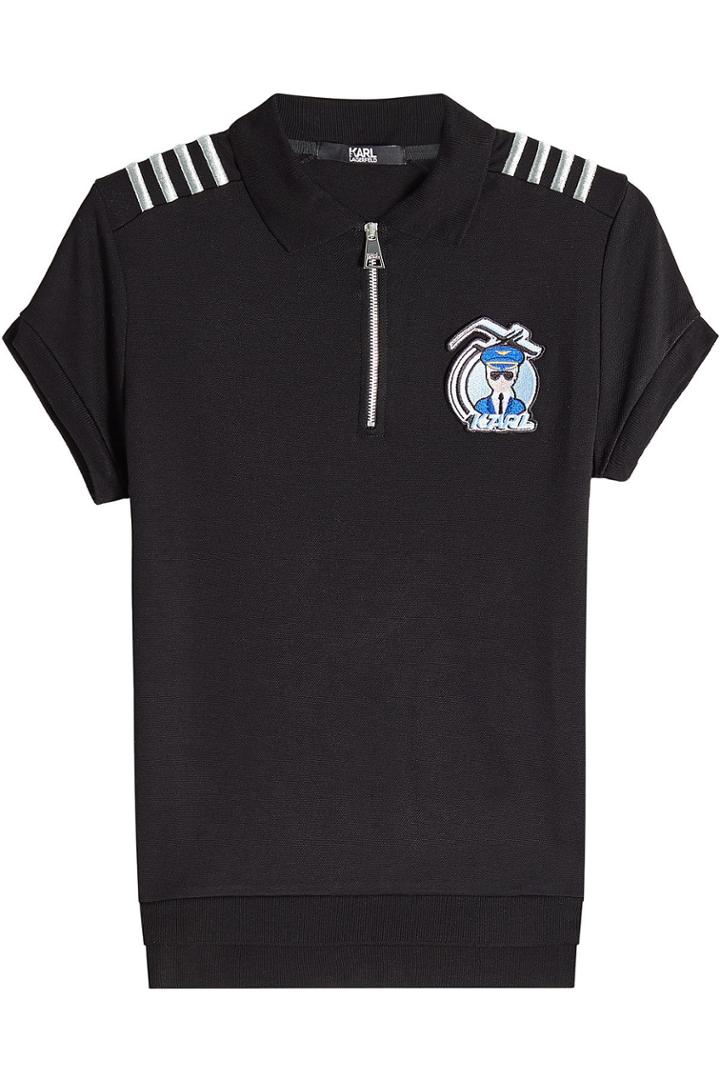 Karl Lagerfeld Karl Lagerfeld Zipped Jersey Top