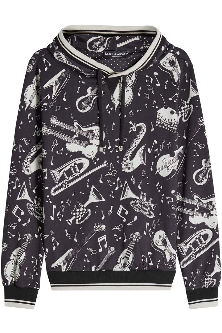 Dolce & Gabbana Dolce & Gabbana Printed Cotton And Silk Hoodie