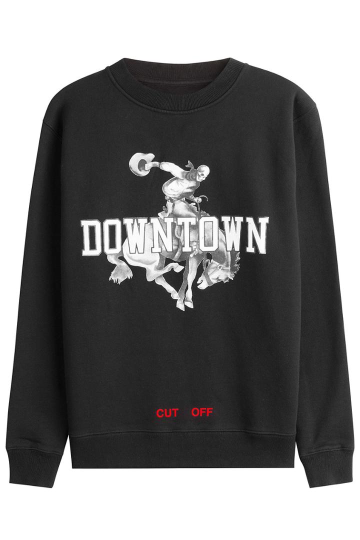 Off White Off White Cotton Sweatshirt With Downtown Print