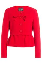Boutique Moschino Boutique Moschino Wool Jacket With Peplum - Red