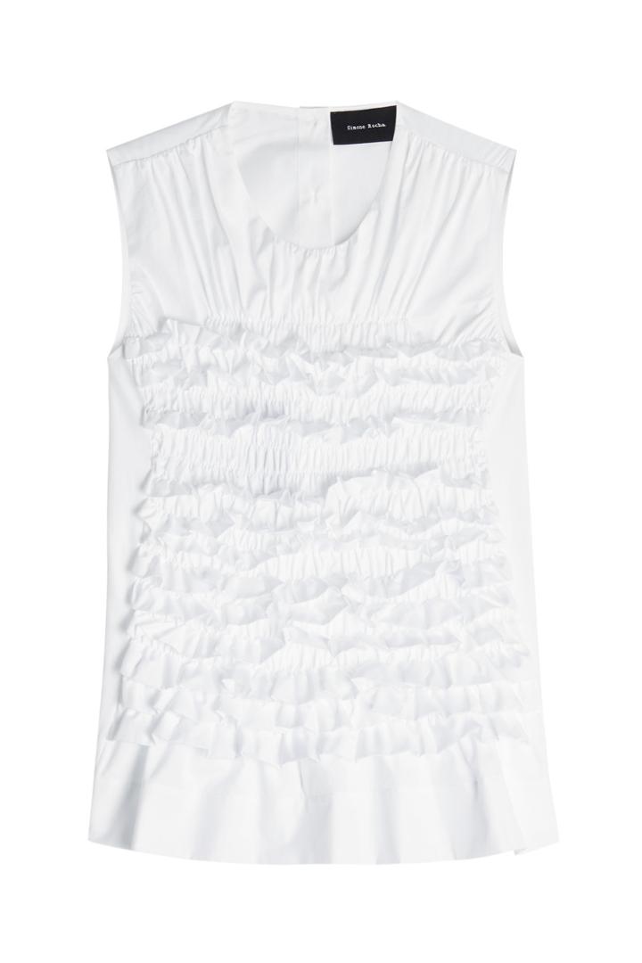 Simone Rocha Simone Rocha Sleeveless Cotton Top With Ruffles