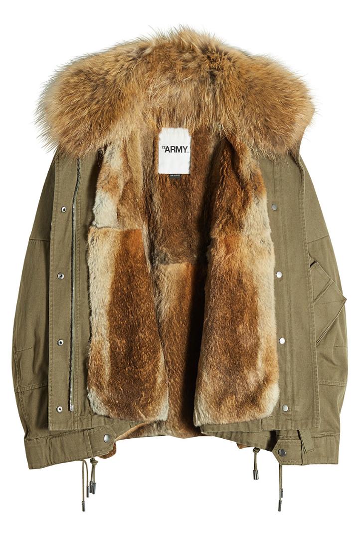 Army By Yves Salomon Army By Yves Salomon Cotton Down Parka With Raccoon Fur Lining