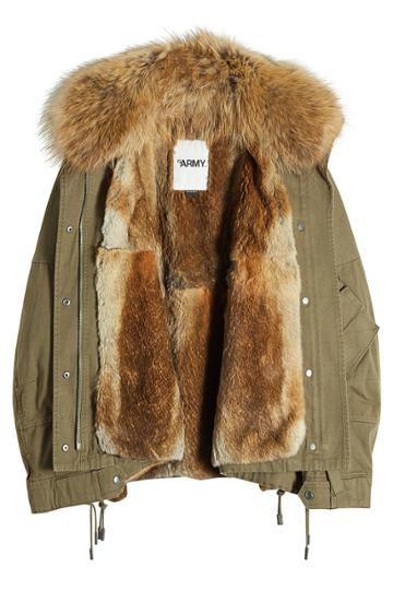Army By Yves Salomon Army By Yves Salomon Cotton Down Parka With Raccoon Fur Lining