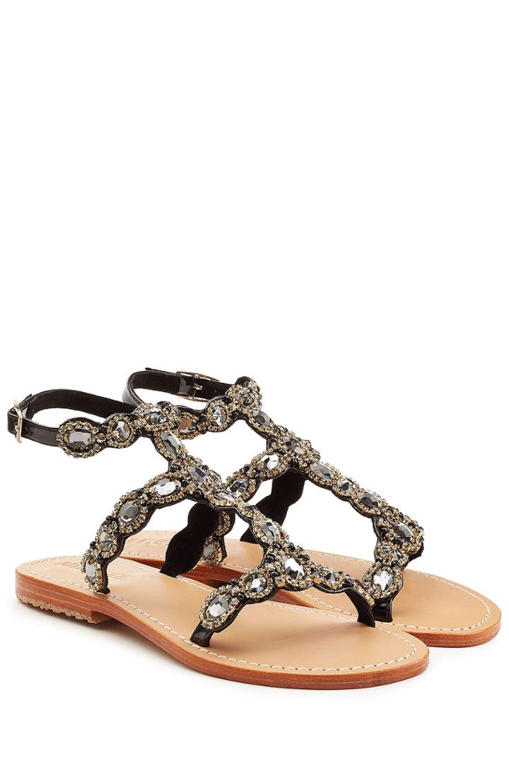 Mystique Mystique Embellished Leather Sandals