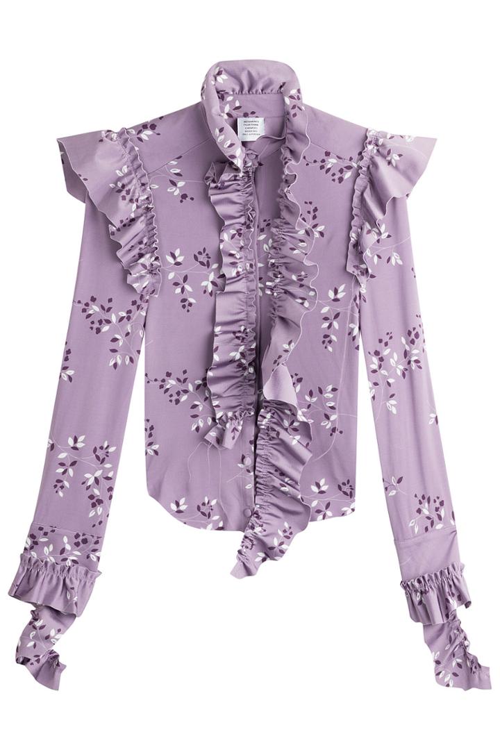 Vetements Vetements Printed Blouse With Ruffles - Purple