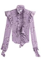 Vetements Vetements Printed Blouse With Ruffles - Purple