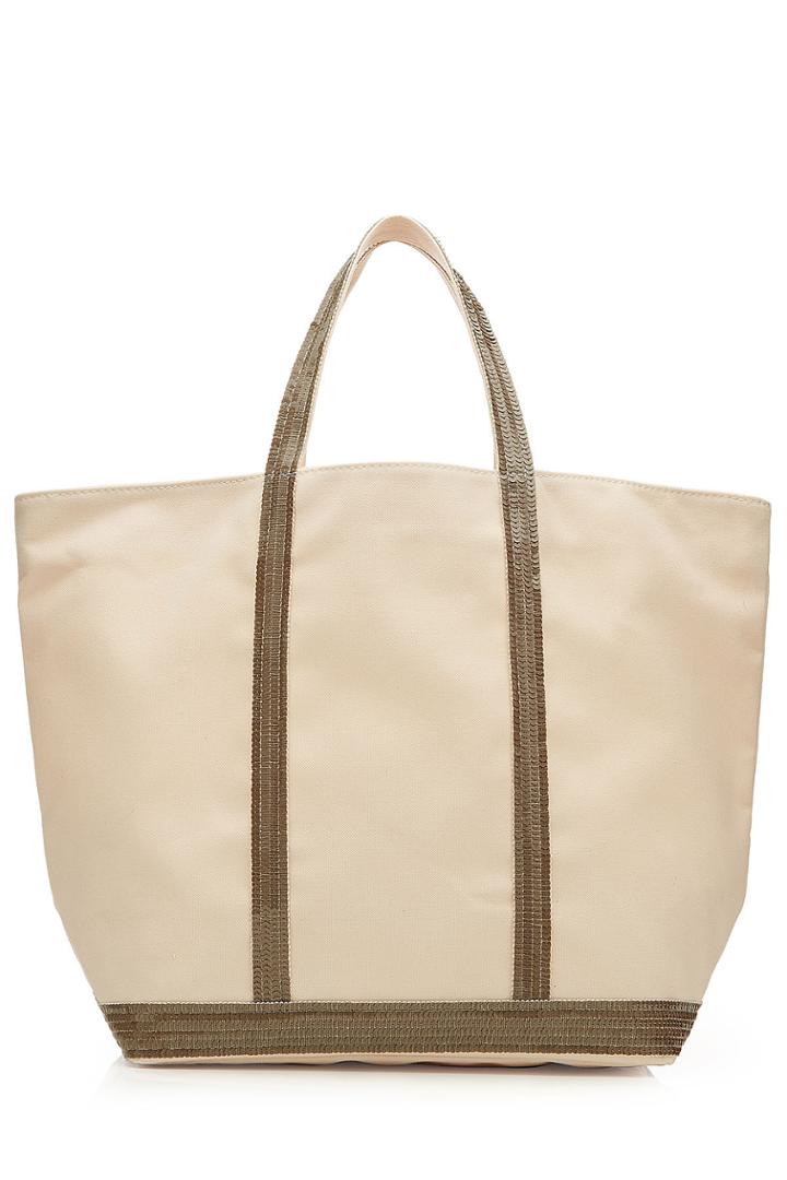 Vanessa Bruno Vanessa Bruno Cotton Tote With Sequin Embellishment - Beige