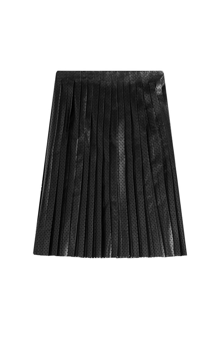 Mcq Alexander Mcqueen Perforated Leather Skirt