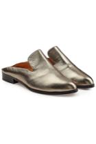 Robert Clergerie Robert Clergerie Metallic Leather Slip-on Loafers