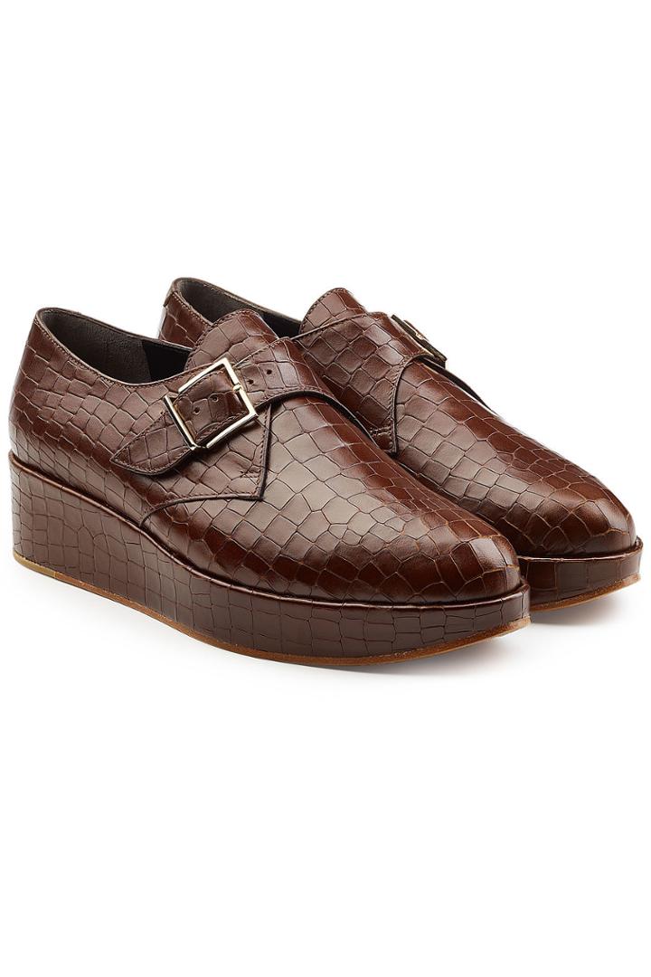 Robert Clergerie Robert Clergerie Embossed Leather Platform Shoes
