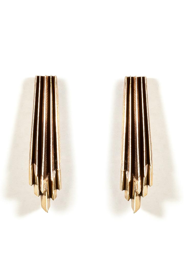 Aesa Aesa Brass Wind Wake Earrings - Gold