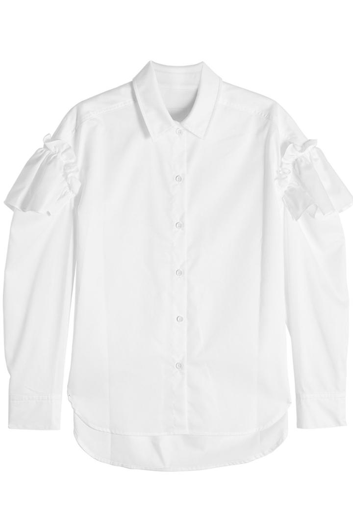 Sjyp Sjyp Cotton Shirt With Flutter Details