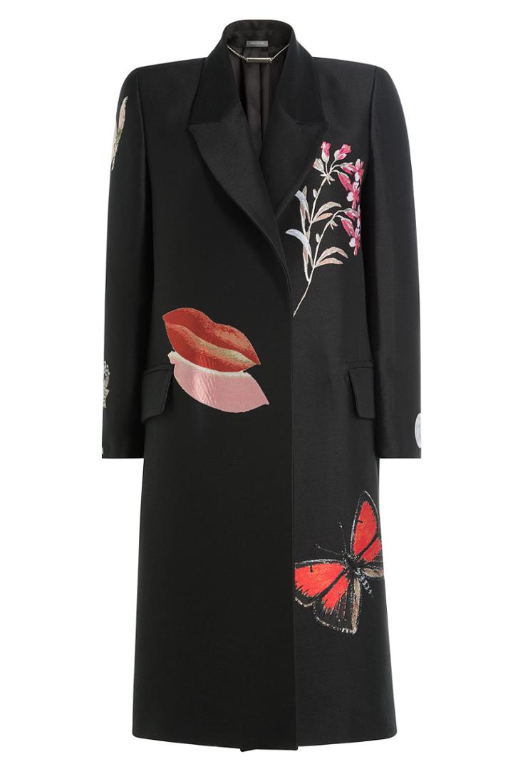 Alexander Mcqueen Alexander Mcqueen Coat With Appliques