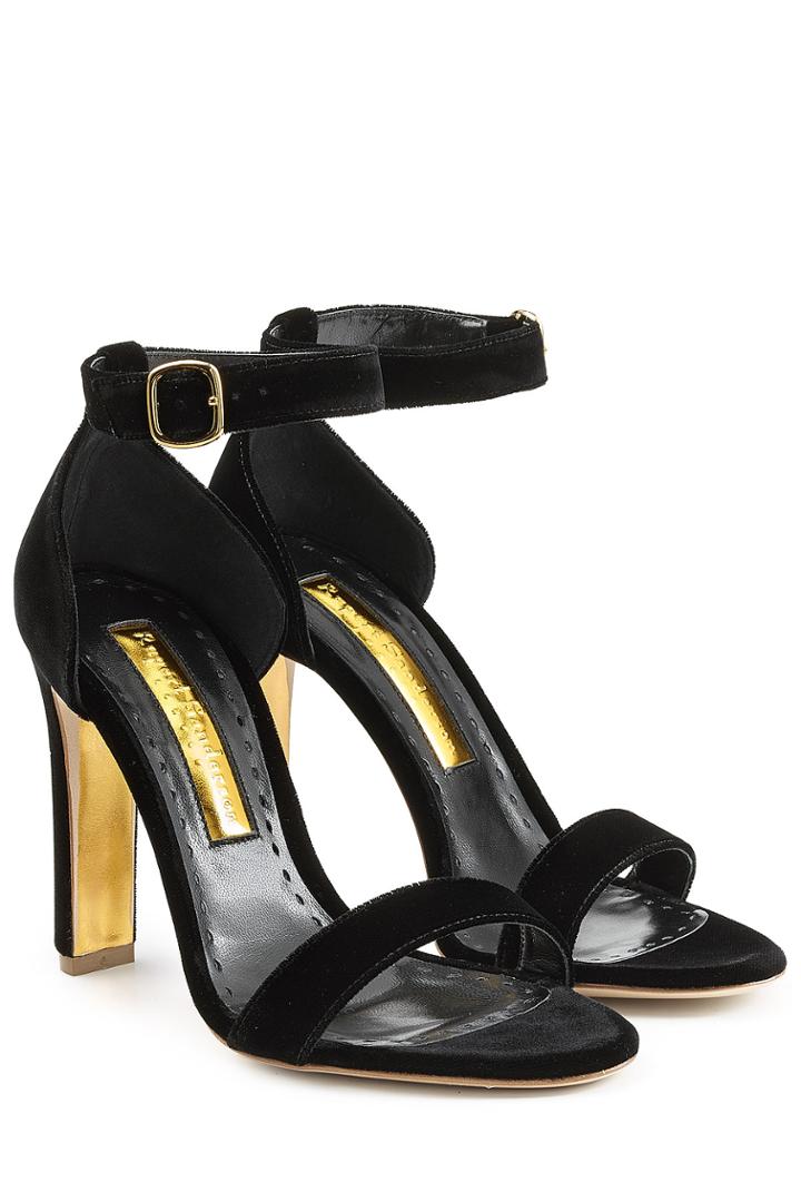 Rupert Sanderson Rupert Sanderson Myril Velvet Sandals - Black