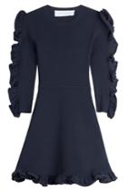 Victoria, Victoria Beckham Victoria, Victoria Beckham Dress With Ruffled Sleeves - Blue