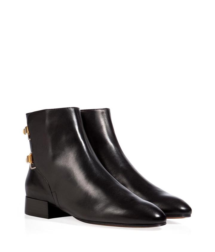 Chlo? Leather Ankle Boots In Black