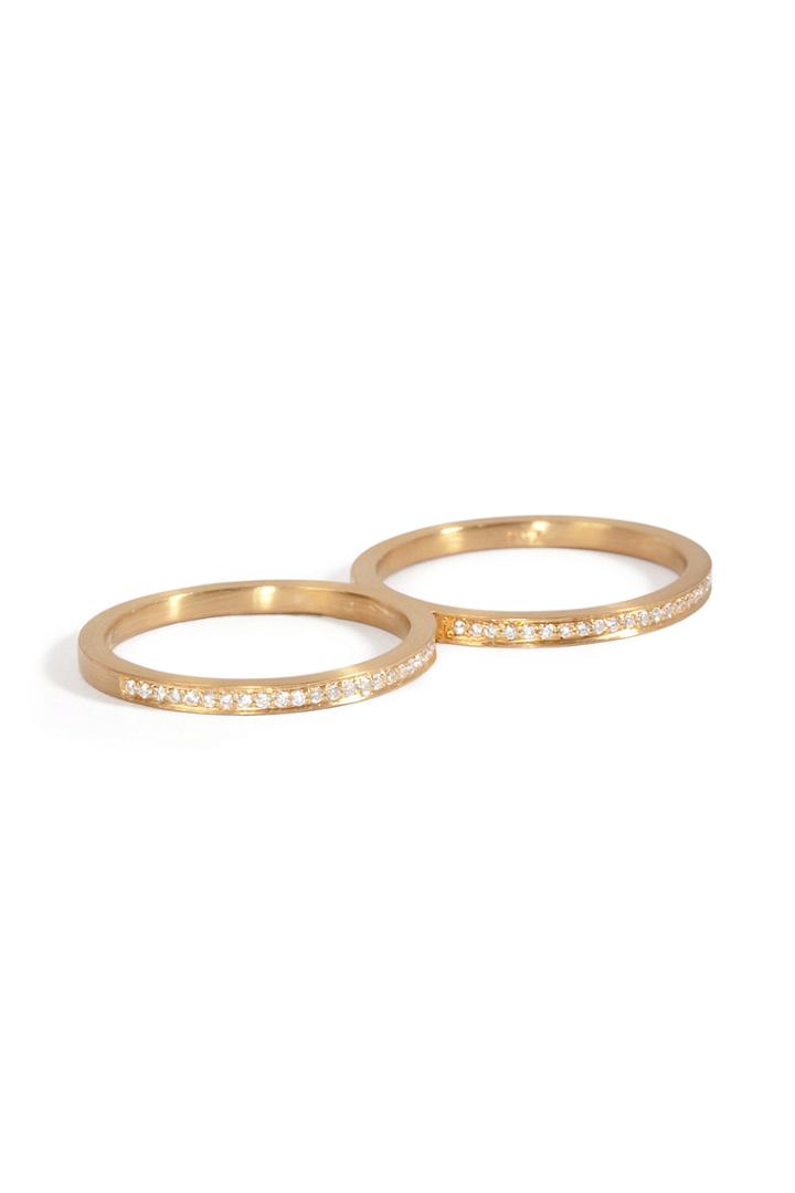 Sophie Bille Brahe Sophie Bille Brahe Gold/diamond Rue De Diamant Double Ring - Yellow