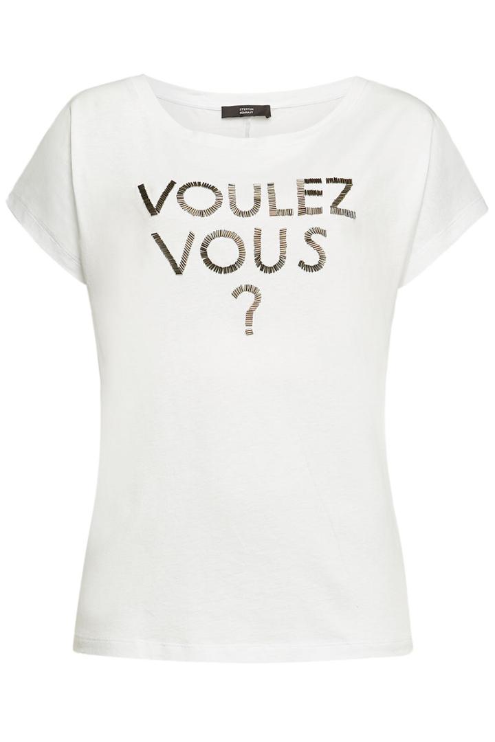 Steffen Schraut Steffen Schraut Voulez Vous Embellished Cotton T-shirt