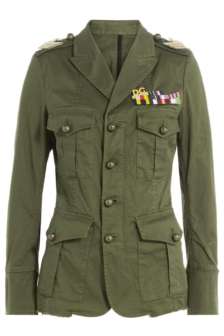 Dsquared2 Dsquared2 Cotton Jacket With Multicolored Patches - Green