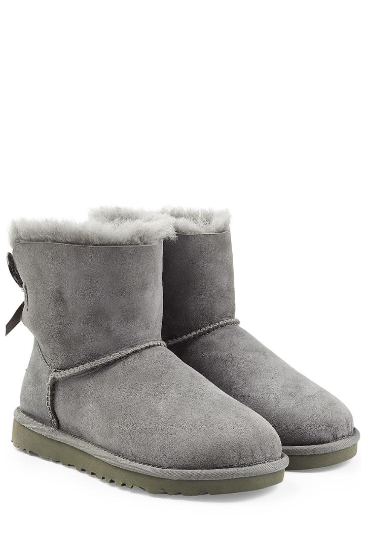 Ugg Australia Ugg Australia Sheepskin Bailey Mini Knit Bow Boots - Grey