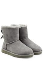 Ugg Australia Ugg Australia Sheepskin Bailey Mini Knit Bow Boots - Grey