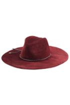 Emilio Pucci Emilio Pucci Suede Fedora With Leather Trim - Red