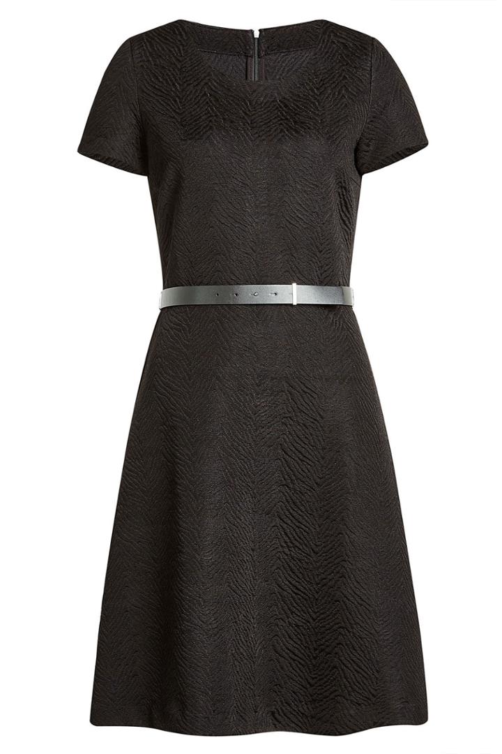 Hugo Hugo Textured Dress With Leather Belt