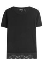 Theory Theory Wool Top With Lace - Black