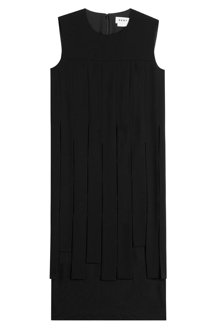 Dkny Dkny Crepe Dress With Chiffon - Black