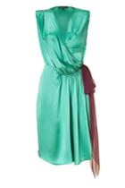Sophie Theallet Sophie Theallet Turqoise/ruby Silk Satin Wrap Dress