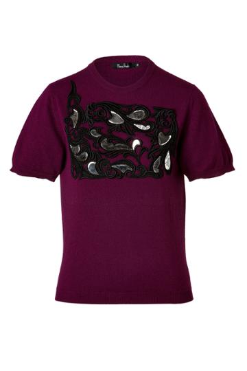 Marios Schwab Marios Schwab Lace/metal Cashmere Pullover In Beetroot