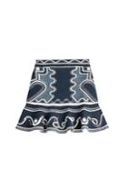 Peter Pilotto Peter Pilotto Embroidered Stretch Skirt - Blue
