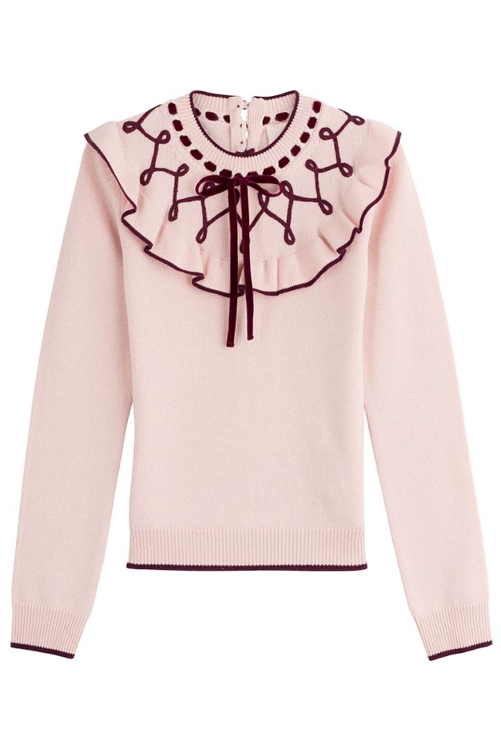 Roksanda Ilincic Roksanda Ilincic Wool-cashmere Pullover With Ruffles - Pink