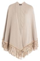 Steffen Schraut Steffen Schraut Fringed Poncho With Cashmere - Beige