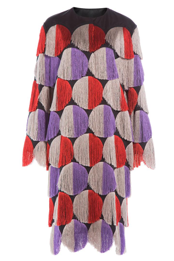 Marco De Vincenzo Marco De Vincenzo Fringed Coat - Multicolor