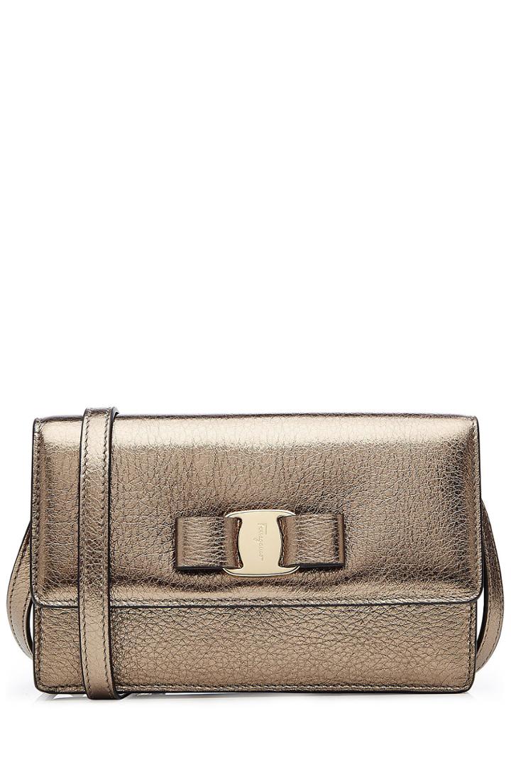 Salvatore Ferragamo Salvatore Ferragamo Metallic Leather Shoulder Bag