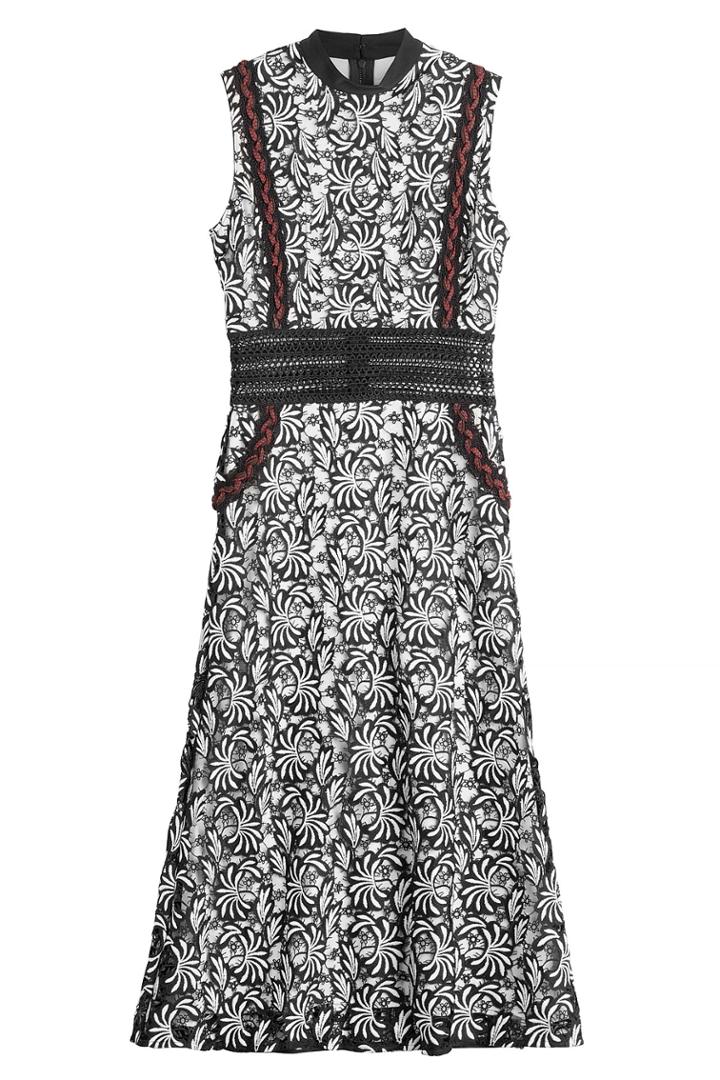 Self-portrait Self-portrait Flower Paneled Lace Dress - Florals