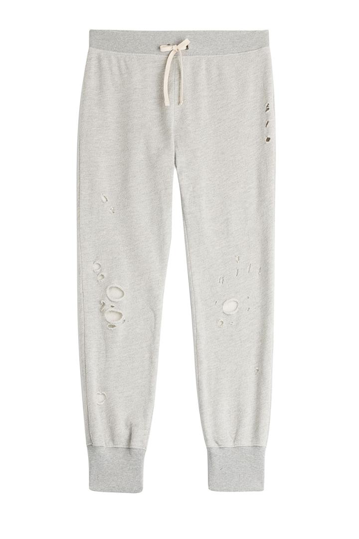 Pam & Gela Pam & Gela Betsee Distressed Cotton Sweatpants - Grey