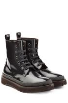 Brunello Cucinelli Brunello Cucinelli Patent Leather Ankle Boots - Black